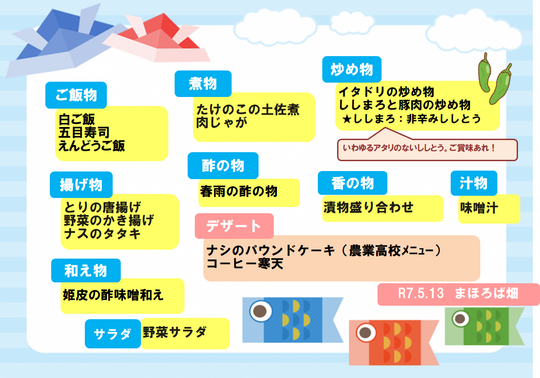 令和７年５月13日のメニュー