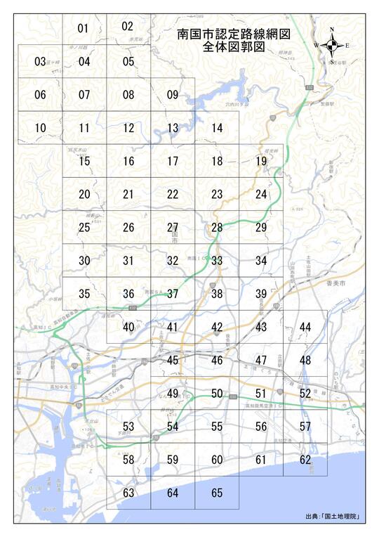 全体図郭図(市道認定路線網図)